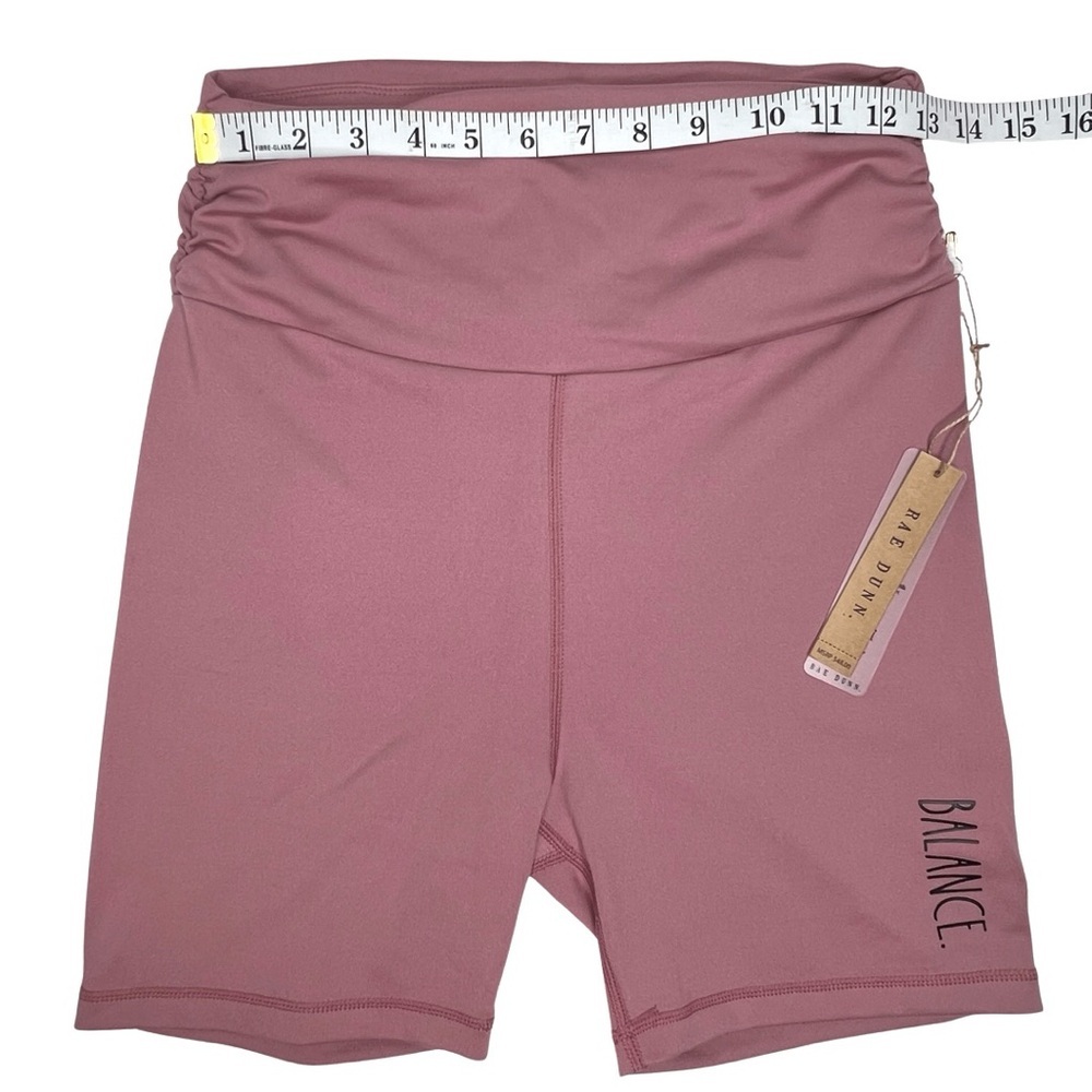 Rae Dunn New Shorts Pulse Bike BALANCE. Ruched Waist Nostalgia Rose Medium M NWT - Picture 10 of 15